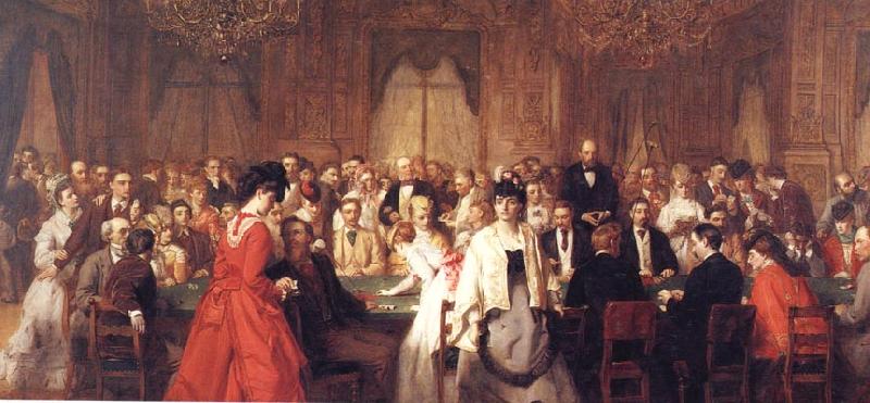 William Powell  Frith The Salon d'Or Homburg oil painting image